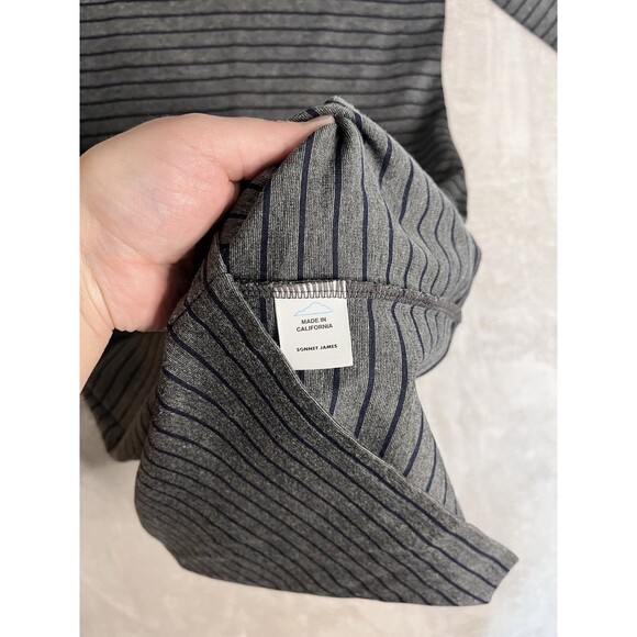 Sonnet James A Play Dress Women's Size XS Gray Black Striped Long Sleeve Stretch - Picture 11 of 15